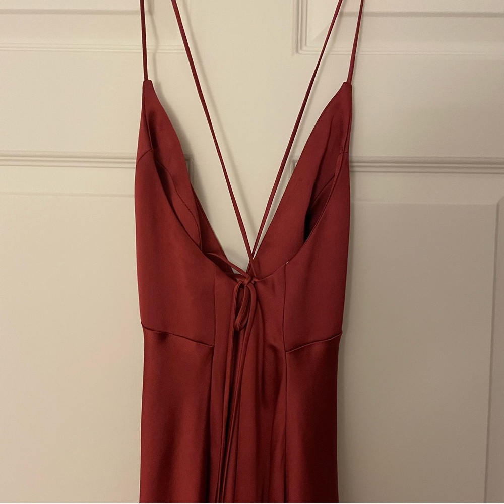 Jenny Yoo satin Bridesmaid dress size 6 in Rust